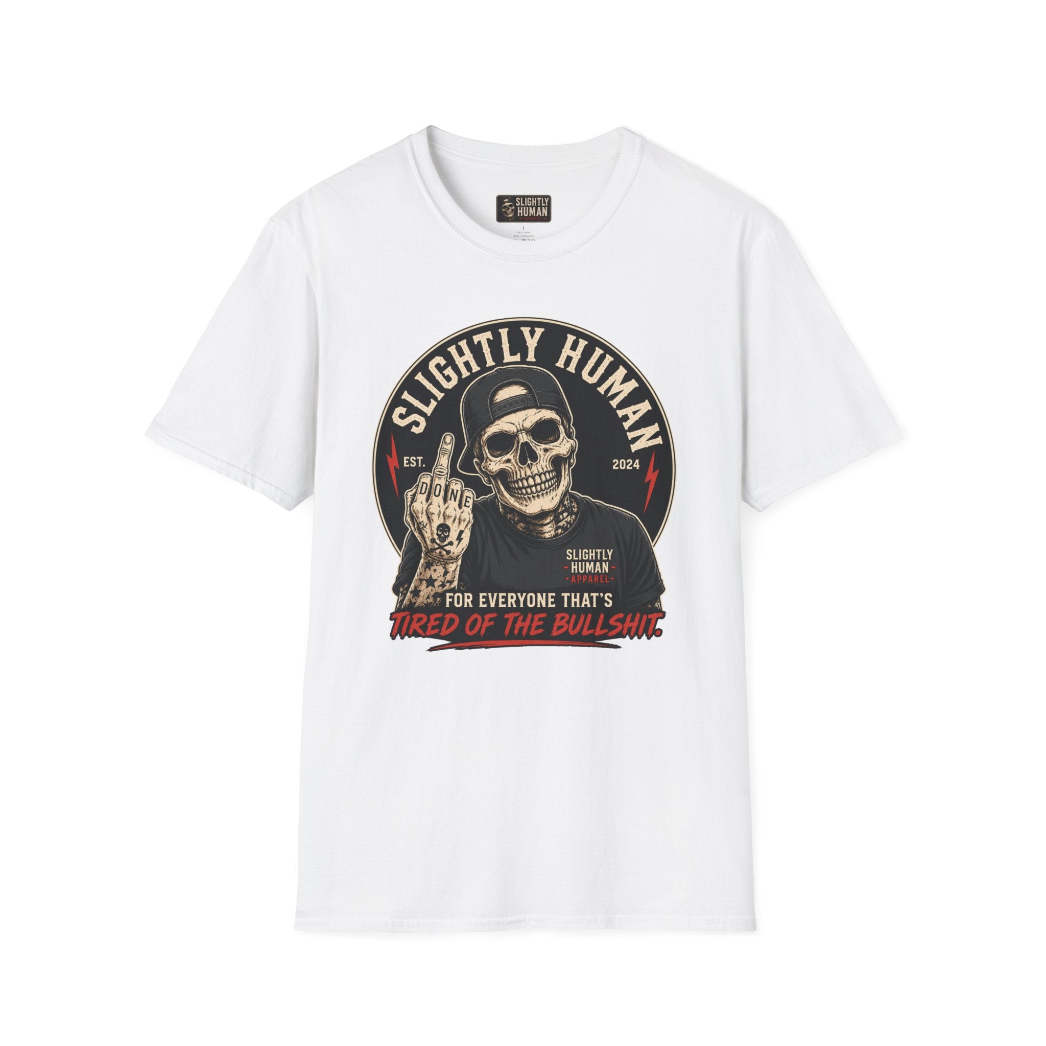 Slighty Human Apparel Skull T-Shirt, Mens