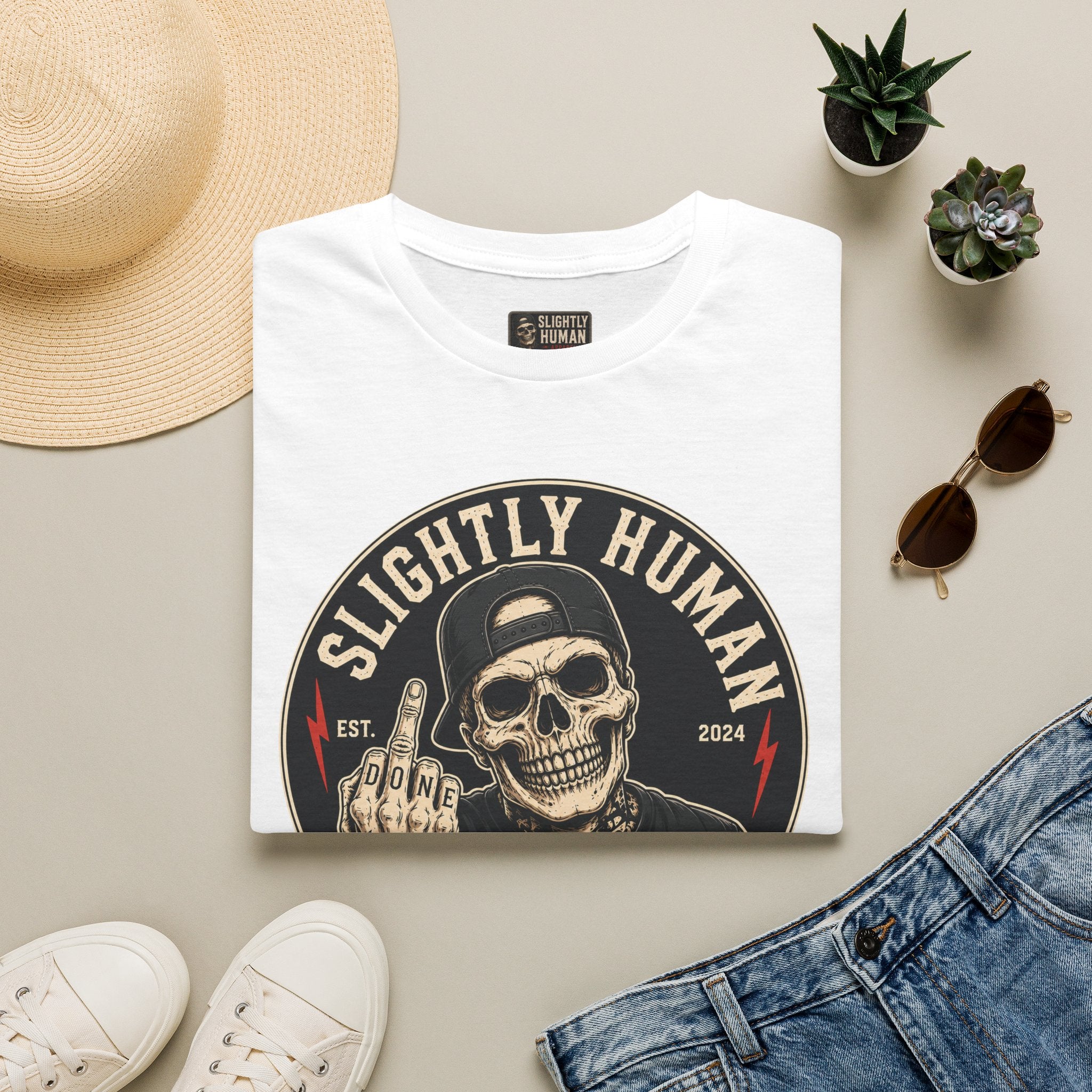 Slighty Human Apparel Skull T-Shirt, Mens