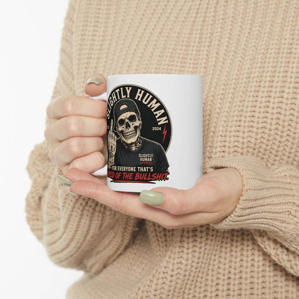 Coffee Mug — 'Slight' Skull Biker Logo Ceramic Coffee Mug (11oz & 15oz)