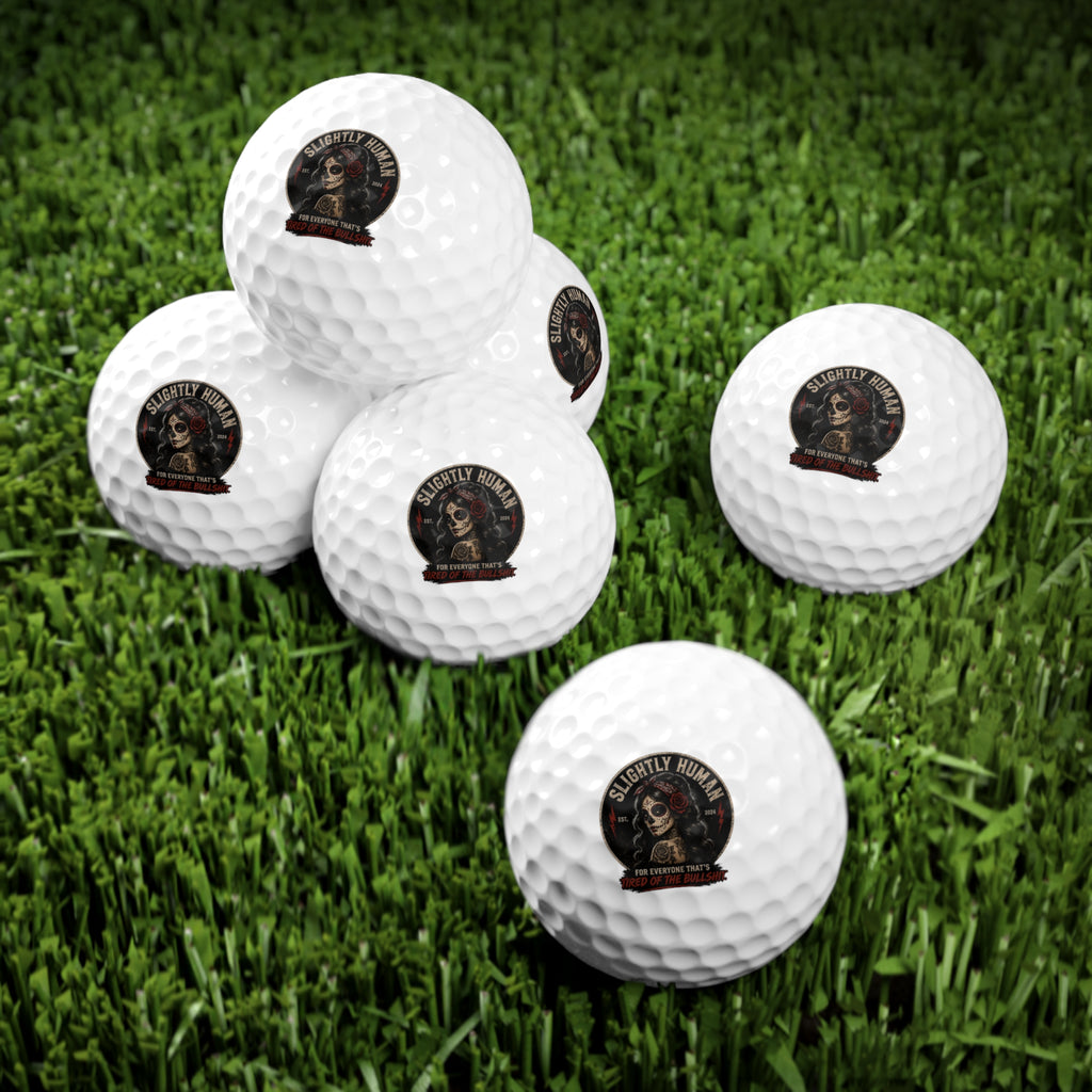Slightly Human Sugar Skull Golf Balls, 6pcs