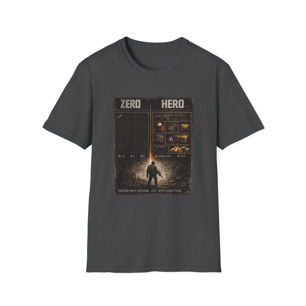 Zero Hero Graphic T-Shirt — Post-Apocalyptic Gamer Adventure Tee