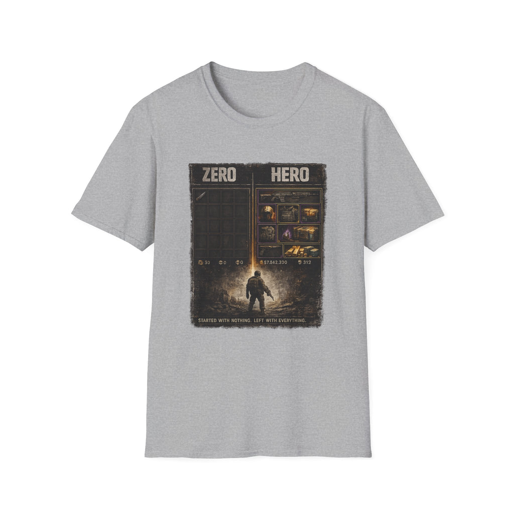 Zero Hero Graphic T-Shirt — Post-Apocalyptic Gamer Adventure Tee