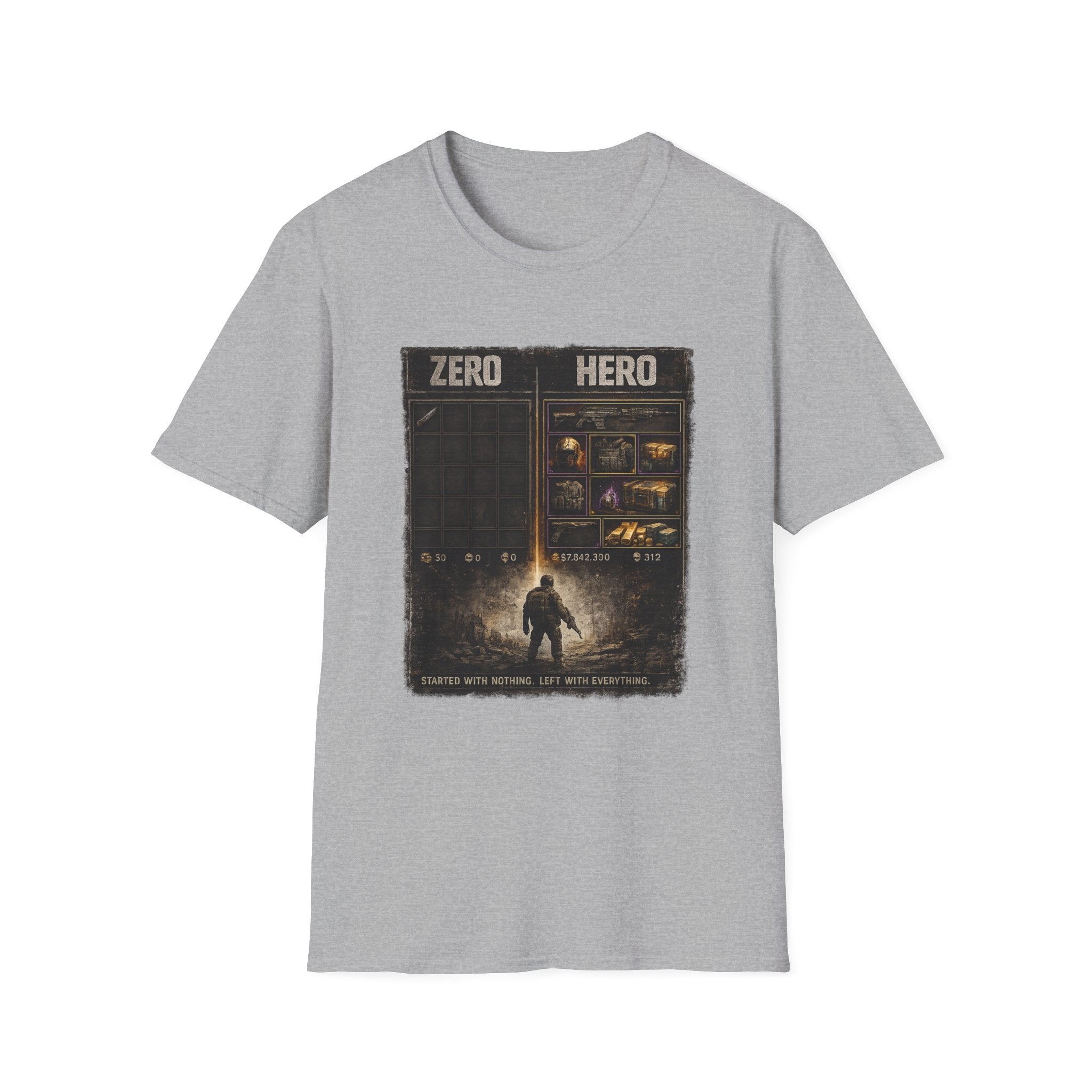 Zero Hero Graphic T-Shirt — Post-Apocalyptic Gamer Adventure Tee