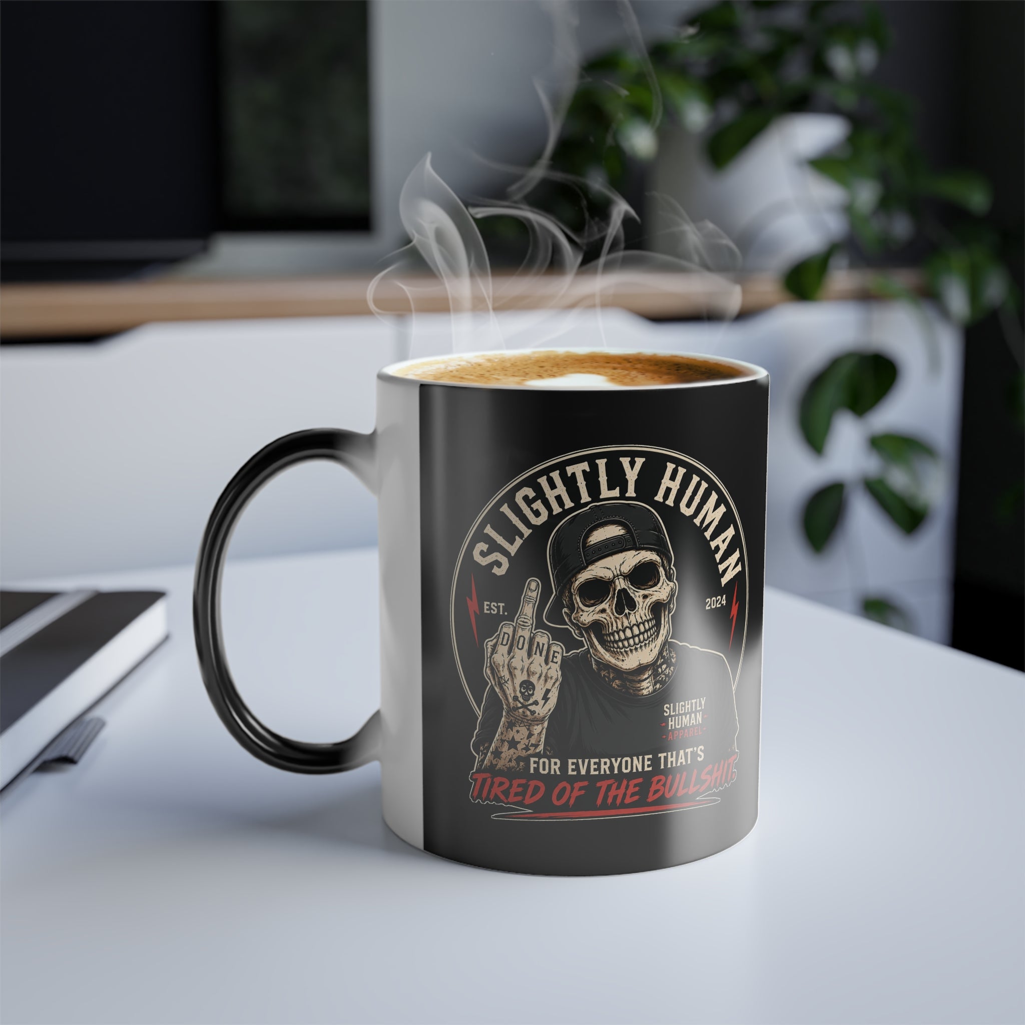 Slightly Human & Sugar Skull Color Morphing Mug 11oz Heat Reveal