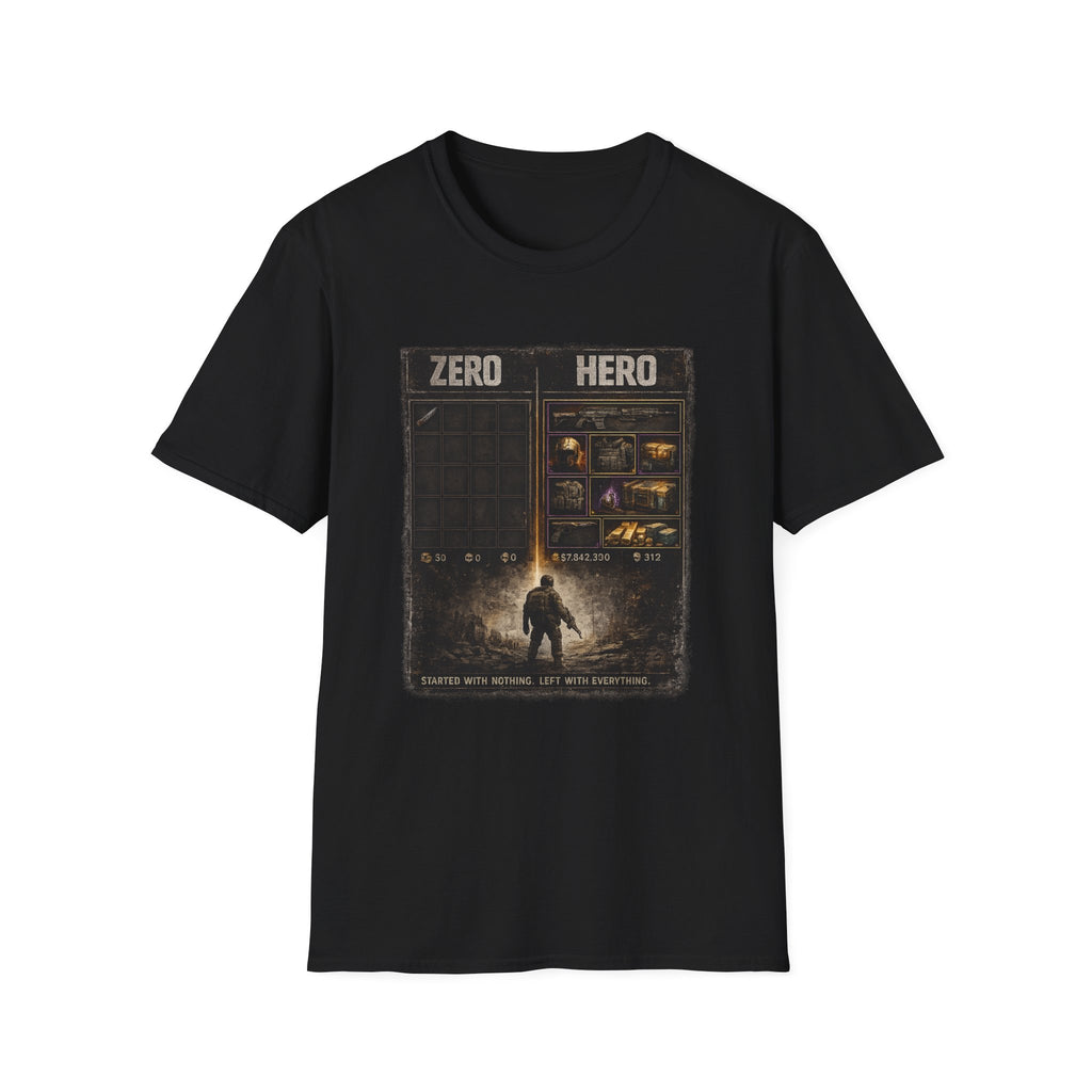 Zero Hero Graphic T-Shirt — Post-Apocalyptic Gamer Adventure Tee