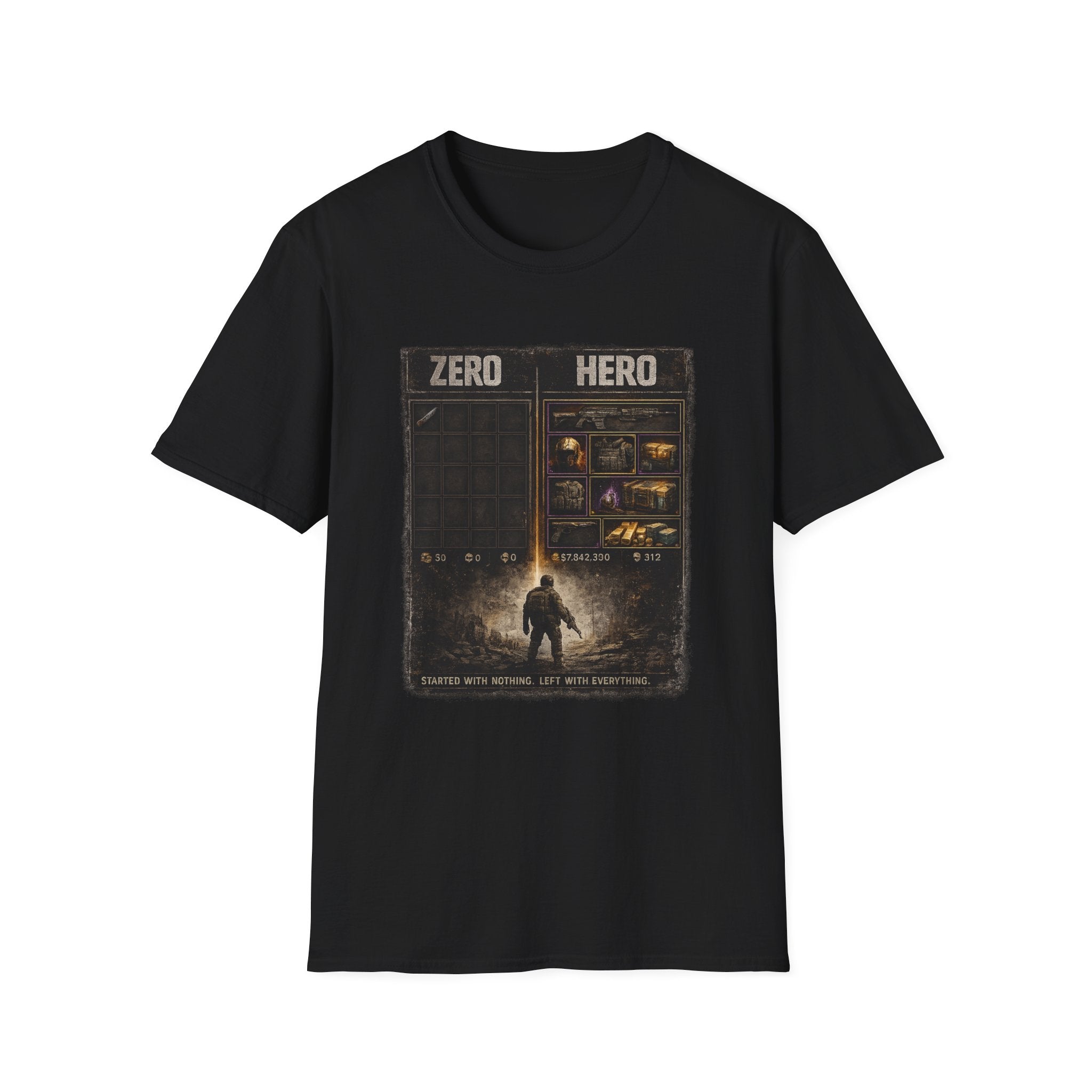 Zero Hero Graphic T-Shirt — Post-Apocalyptic Gamer Adventure Tee