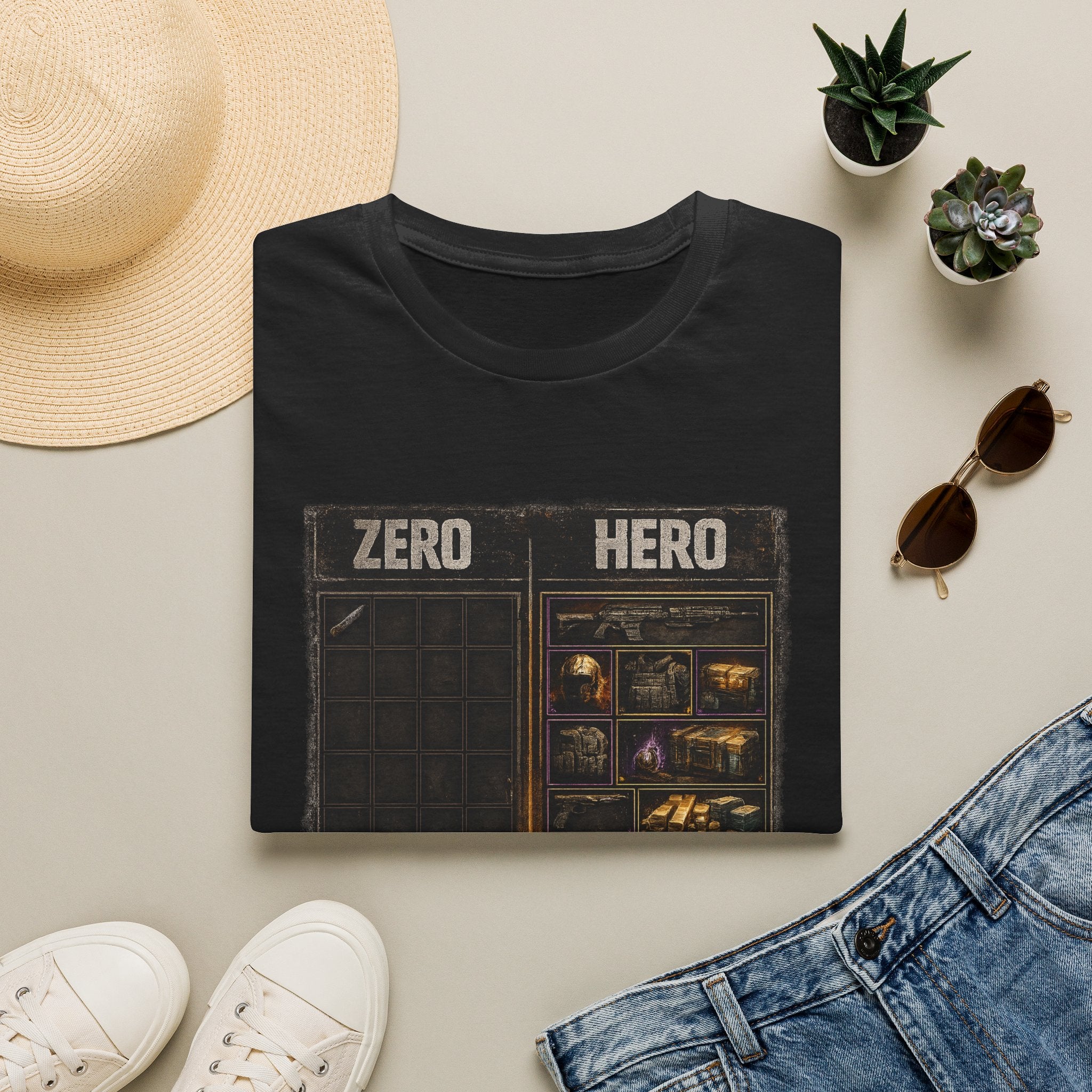 Zero Hero Graphic T-Shirt — Post-Apocalyptic Gamer Adventure Tee