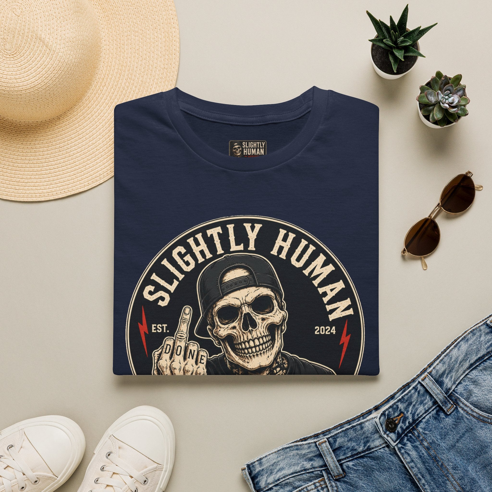 Slighty Human Apparel Skull T-Shirt, Mens