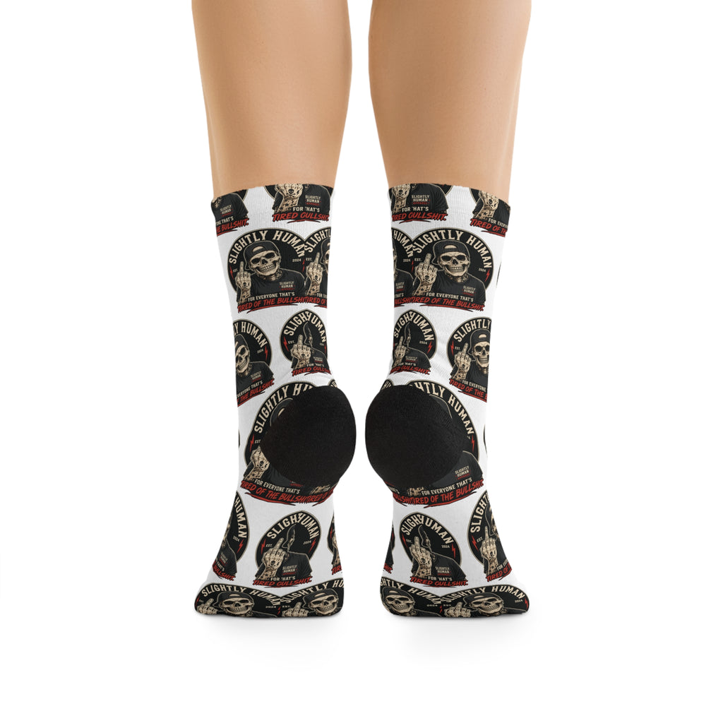 Slightly Human Graphic Crew Socks