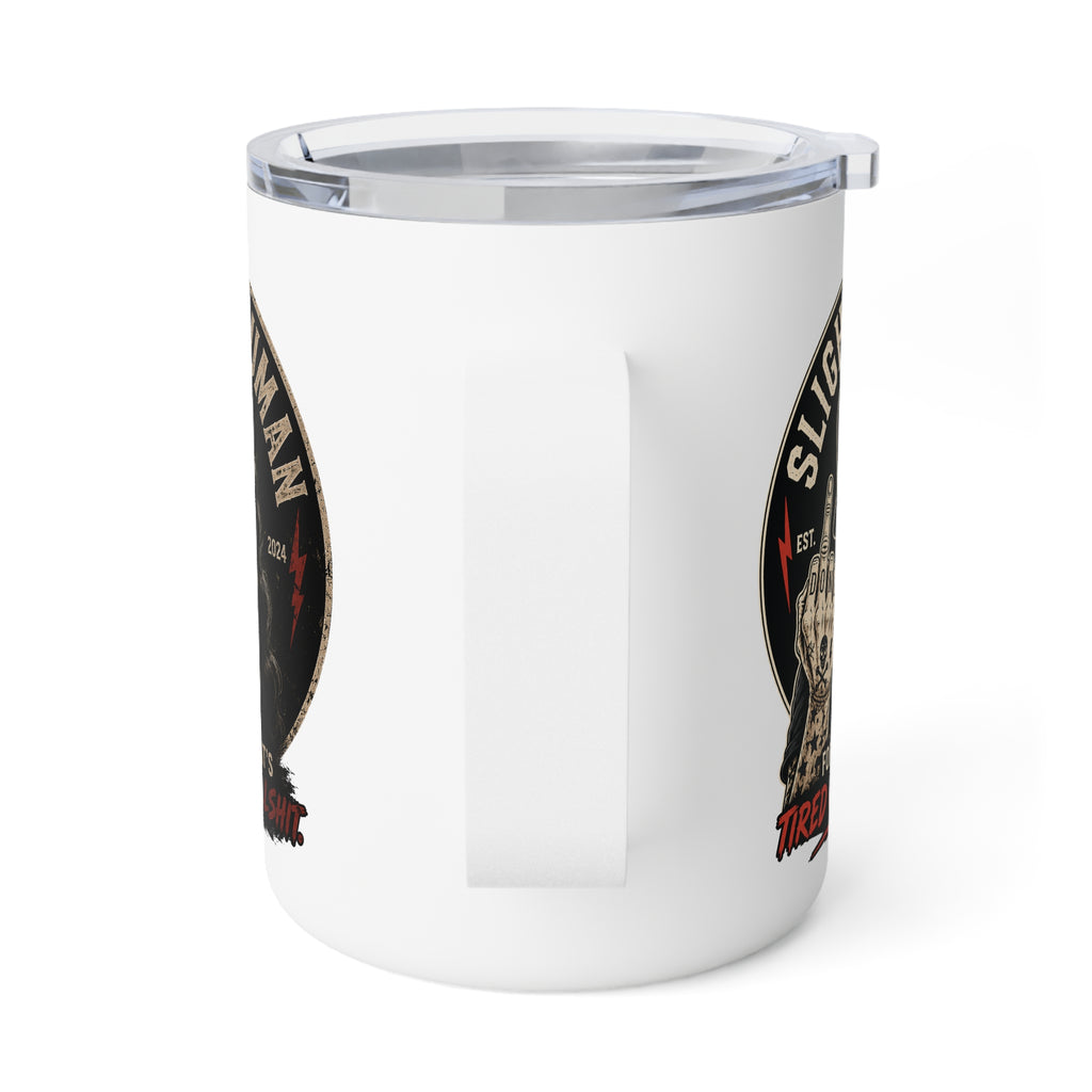 Insulated Mug — “Slightly Human” Skull Coffee Tumbler (10oz)