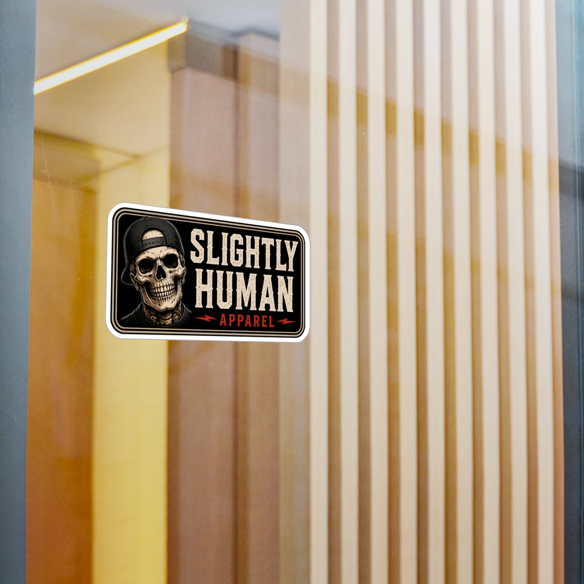 Slightly Human Vinyl Decal — Skull Logo Kiss-Cut Sticker