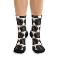 Skull & Helmet Recycled Poly Crew Socks — "Slightly Humble" Vintage Moto Design