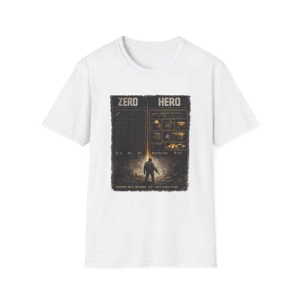 Zero Hero Graphic T-Shirt — Post-Apocalyptic Gamer Adventure Tee