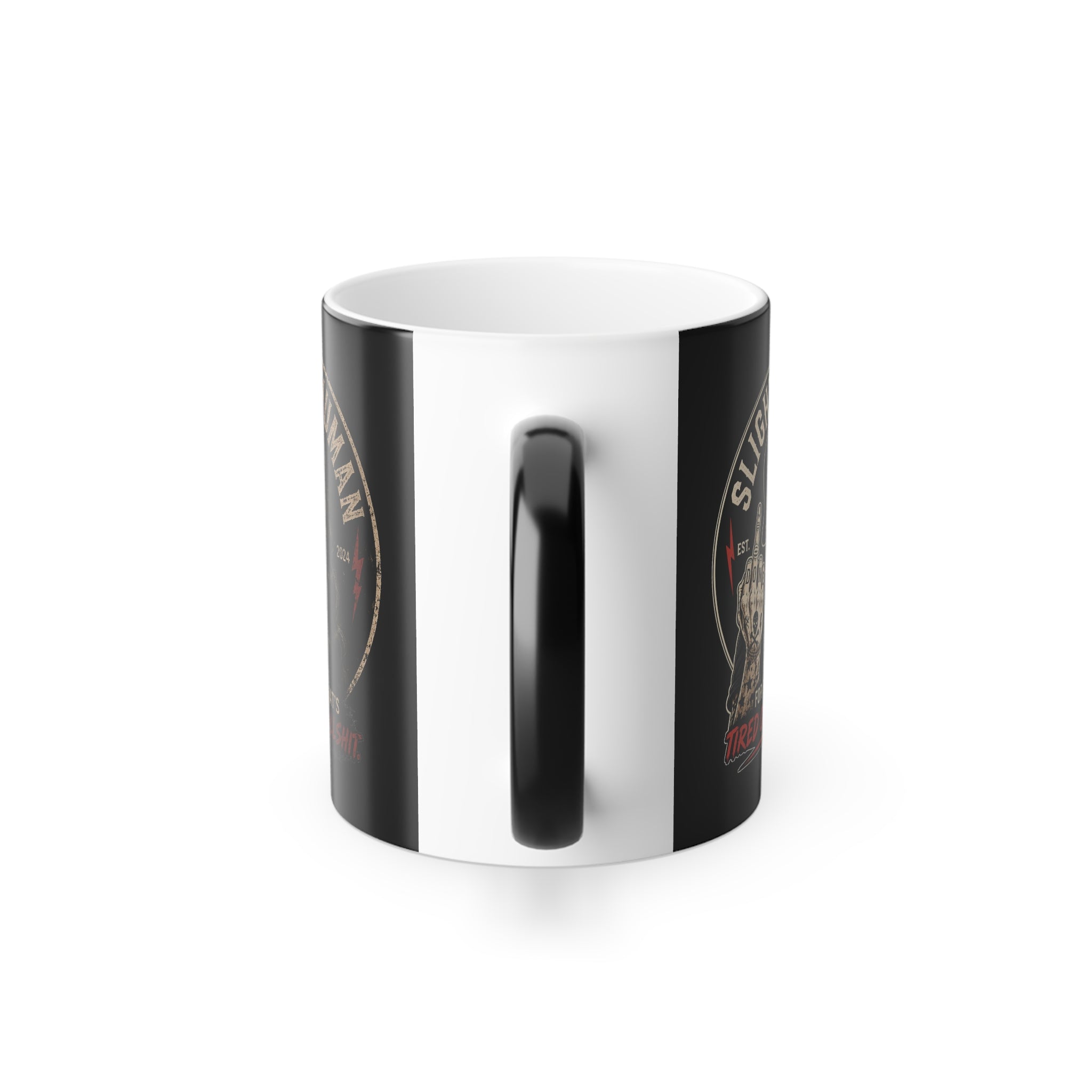 Color-Morphing Mug — Vintage Skull Witch 'Sleigh Man' 11oz Heat Reveal