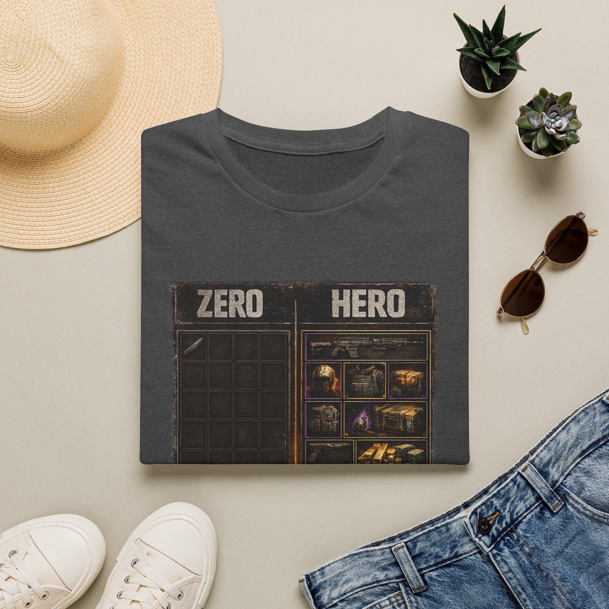 Zero Hero Graphic T-Shirt — Post-Apocalyptic Gamer Adventure Tee