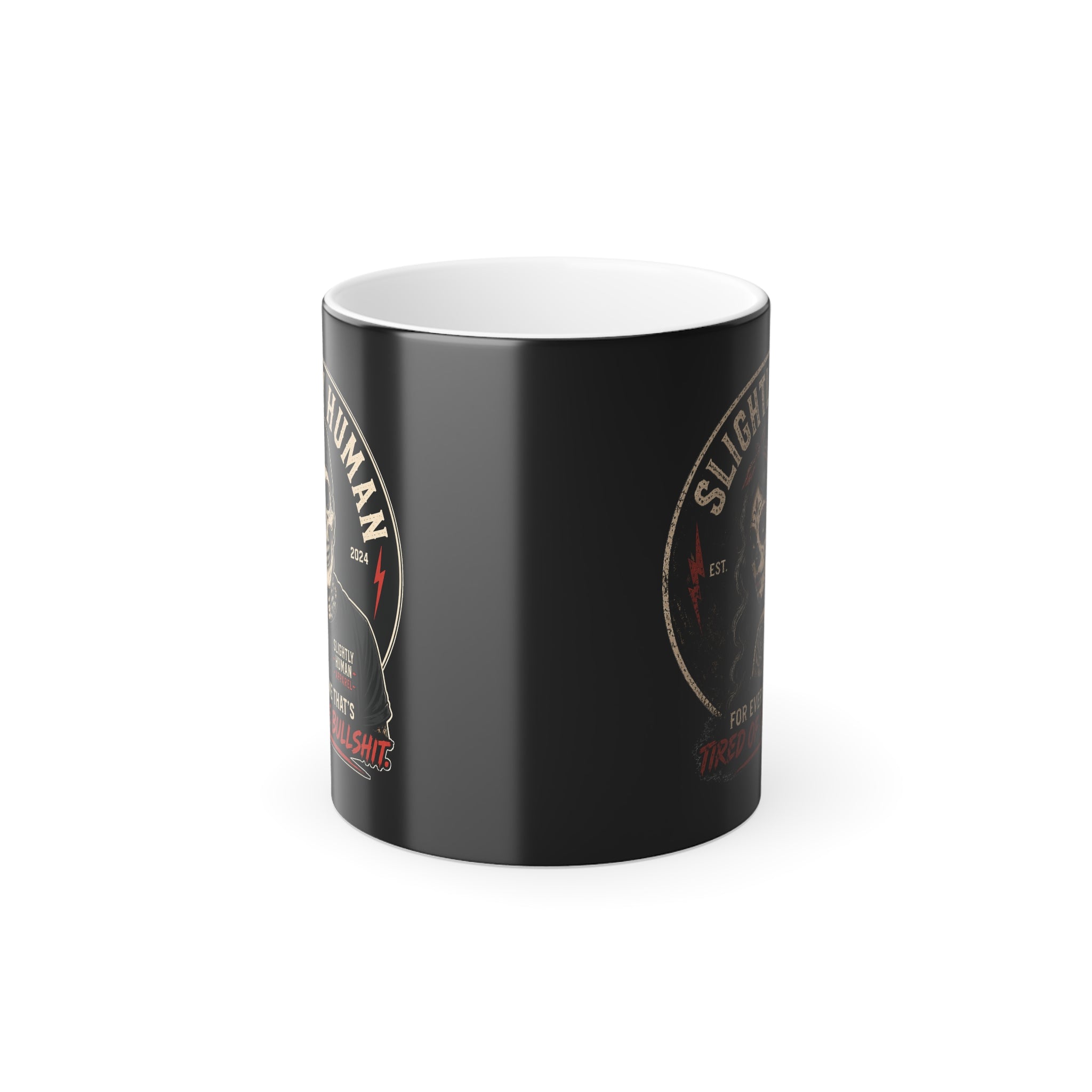 Color-Morphing Mug — Vintage Skull Witch 'Sleigh Man' 11oz Heat Reveal