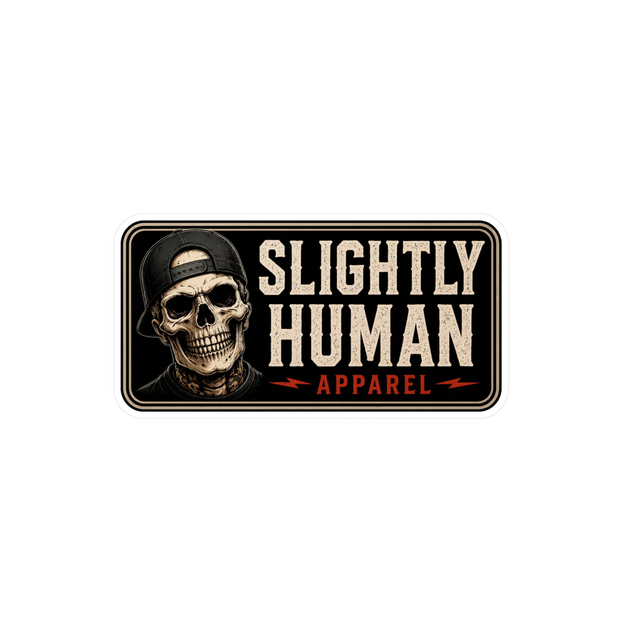Slightly Human Vinyl Decal — Skull Logo Kiss-Cut Sticker