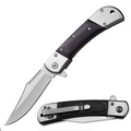 4.75 Inches Closed Spring Assisted Knife With Black Wood Overlay Handle