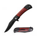 4 Inch Closed Spring Assisted Knife With Brown Pakkawood Handle