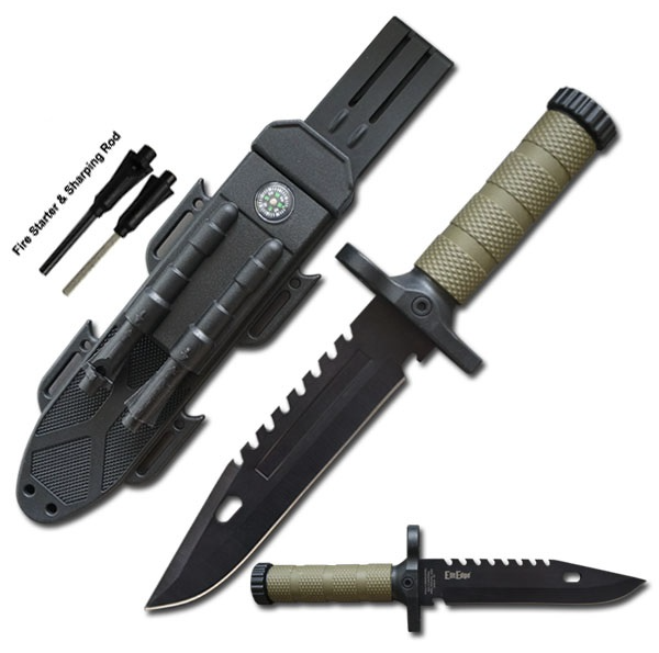 12.5" Tactical Hunting Fixed Blade Bowie Outdoor  Survival Knife