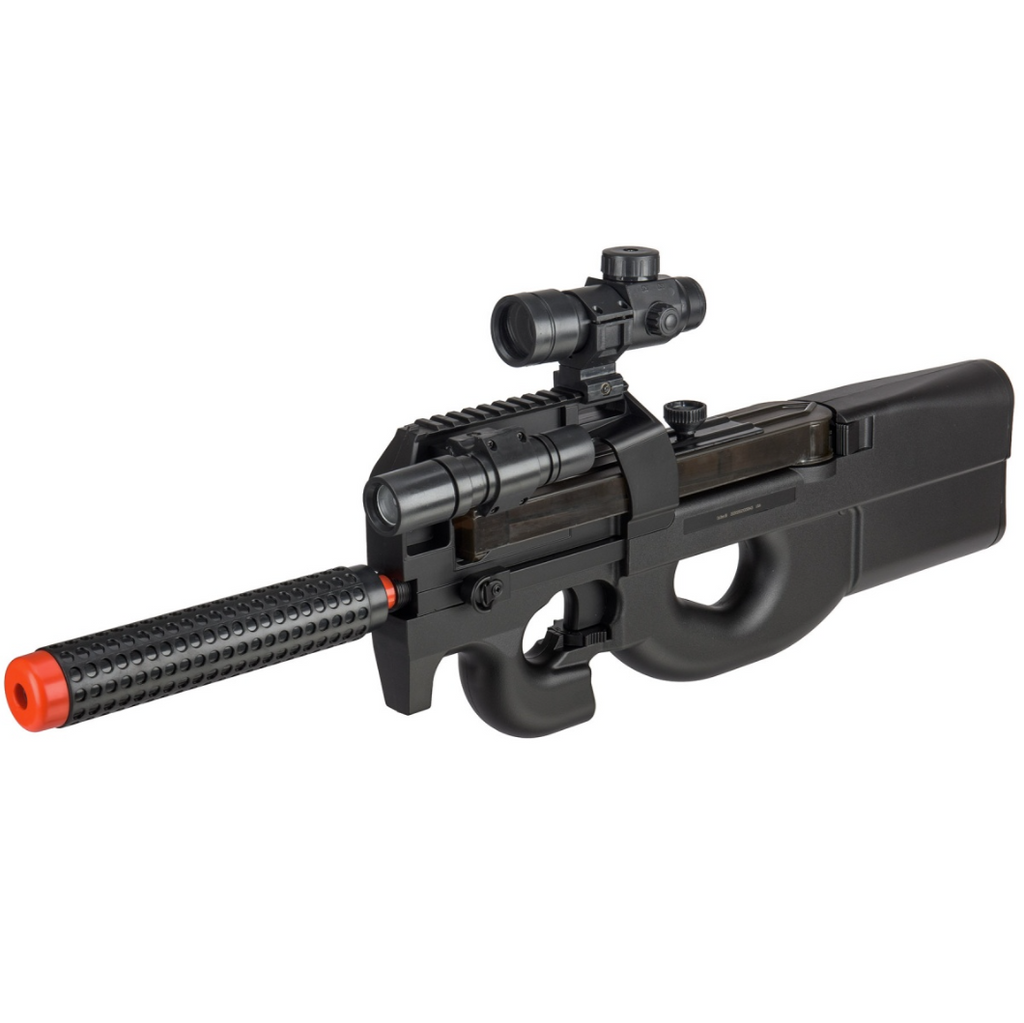 WellFire D90H Electric Airsoft Submachine Gun with Shooting Target