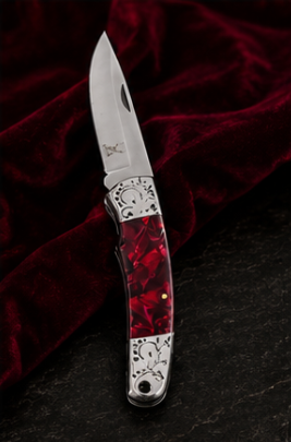 The Bone Edge - Crimson Red Marbled