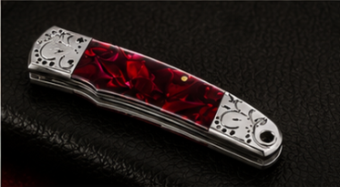 The Bone Edge - Crimson Red Marbled